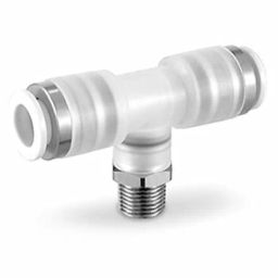 SMC KP Series Union Tee, 8 mm to 8 mm, Threaded-to-Tube Connection Style, KPQT08-00 (Pack of 10)-picture-37