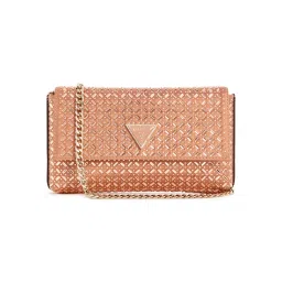 Guess Pink Embellished Zalina Flap Clutch-image-73
