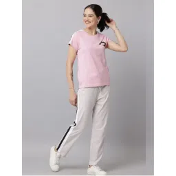 Slumber Jill Pink & Off White Snuggle Fit T-Shirt with Pant (Set of 2)-picture-26