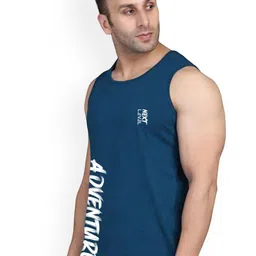 SLOWLORIS Pack Of 2 Printed Combed Cotton Gym Vests VSL26 CMB(CHS BLACK)(ADV PEACOCK) image 4