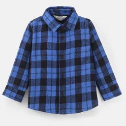 Bonfino Cotton Blend Full Sleeves Checked Shirt-Blue-picture-27