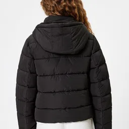 Koton Women Solid Hooded Puffer Jacket image 2