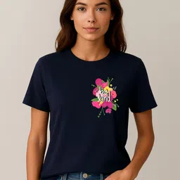 Anikmart Women Floral Printed Pure Cotton T-shirt-image-22