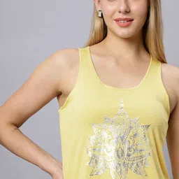 Autumn Hues Abstract Printed Cotton Tank Top image 2