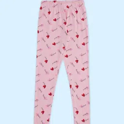 Pantaloons Junior Fuchsia Pink Cotton Printed Leggings-picture-18