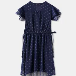 R&B Kids Navy Printed Regular Fit Dress image 2