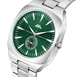 LUXURIT Men Patterned Dial & Stainless Steel Straps Analogue Chronograph Watch LXMT-813 image 3