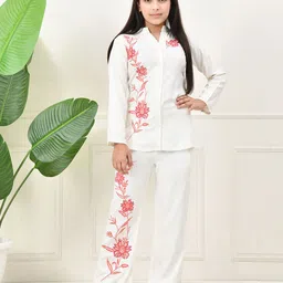 BAESD Girls Embroidered Long Sleeves Pure Cotton Shirt With Trousers-picture-35