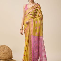 Mitera Woven Design Zari Work Banarasi Sarees With Blouse-picture-4