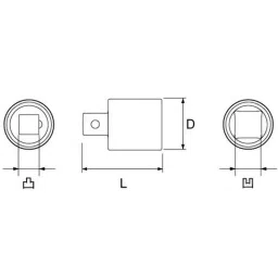 Ktc Socket Adapter 35 mm Dimension 12.7 mm Sq. Drive, BA43 image 2