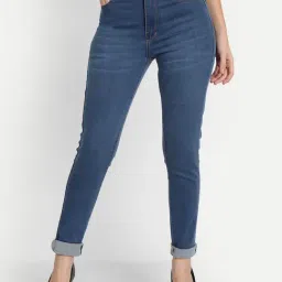 Angelfab Blue Cotton Skinny Fit High Rise Jeans-picture-0