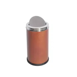 MOFNA ‎Brown Stainless Steel Swing Lid Dustbin 14x24 Inch, MSSBR508 image 1