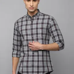 Louis Philippe Sport Brown Cotton Slim Fit Checks Shirt-picture-38