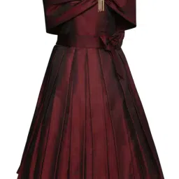 AJ Dezines Kids Maroon Regular Fit Gown-image-29