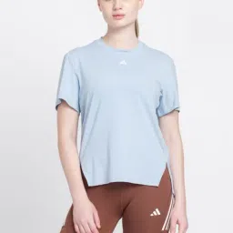 adidas Blue Logo Print Sports T-Shirt-picture-38