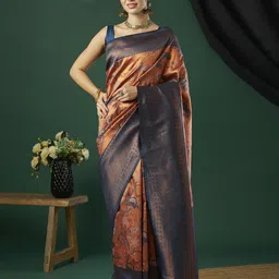 HI FI NX Women Ethnic Motifs Zari Pure Silk Banarasi Saree image 1