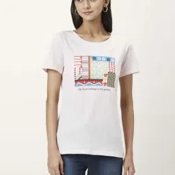 Honey by Pantaloons Pink Cotton Printed T-Shirt-picture-36