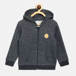 MINIKLUB Kids Grey Textured Full Sleeves Jacket-picture-11