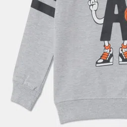 R&B Kids Grey Graphic Print Regular Fit Sweatshirt image 4