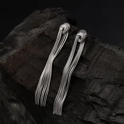 Reenisaa Silver Plated Contemporary shape Drop Earrings-picture-35
