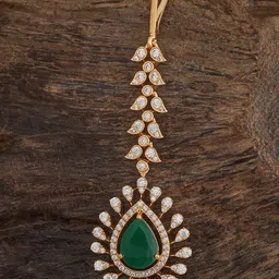 Kushal's Fashion Jewellery Gold-Plated Cubic Zircon Studded Maang Tikka-picture-48