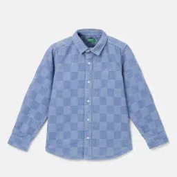 United Colors of Benetton Kids Boy's Regular Fit Spread Collar Checked Shirt-picture-13