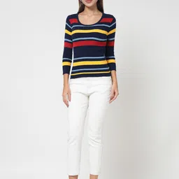 Kalt Ribbed Striped Top image 5
