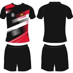 Kabaddi Jersey set for Boys Super Polly Fabric t shirts and shorts Red & Black image 4