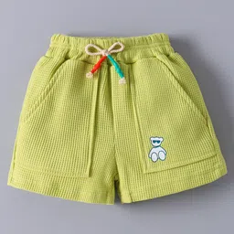 Mark & Mia Shorts With Teddy Bear Print & Bow Applique - Light Green-picture-20