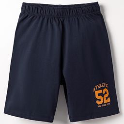 kookie kids india Kookie Kids Single Jersey Knit Above Knee Length Shorts With Number Print - Navy Blue-picture-16