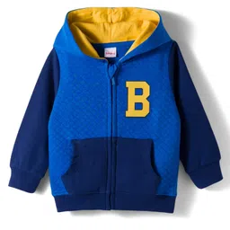 Babyhug Cotton Knit Full Sleeves Hooded Sweatjacket With Front & Back Graphcis & Kangaroo Pockets - Multicolor-picture-11