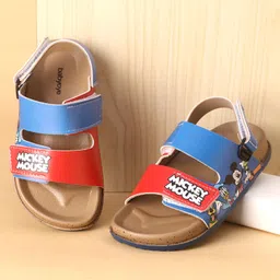 Babyoye Disney Sandals with Velcro Closure & Mickey Mouse Print - Blue-picture-26
