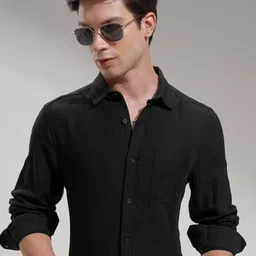 HIGHLANDER Men Comfort Slim Fit Opaque Casual Shirt-image-90