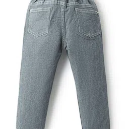 Babyhug Full Length Washed Denim Jeans with Stretch - Grey image 2