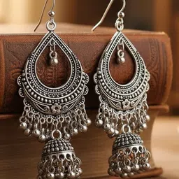 SZN Teardrop Shaped Jhumkas Earrings-picture-27