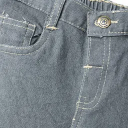 Babyhug Full Length Washed Denim Jeans with Stretch - Grey image 3
