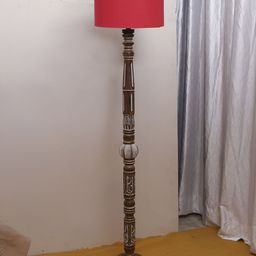 Devansh Red Drum Wooden Floor Lamp-picture-21
