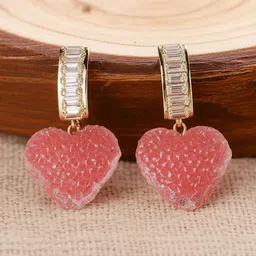 Vembley Women Heart Shaped Drop Earrings image 3