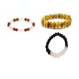 Divine souvenirs Unisex Set Of 3 Artificial Beaded Elasticated Bracelets-picture-21