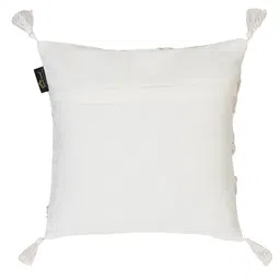 HOSTA HOMES HHCCM55 Pure Cotton Hand Tufted Tessel Cushion Covers Pack of 2 - White image 4