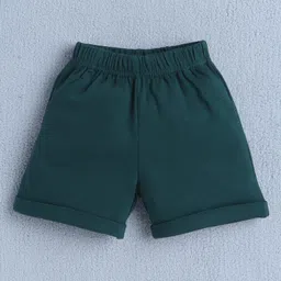 BUMZEE Cotton Full Sleeves Solid 3 Piece Party Suit Set With Attached Bow - White & Green image 5