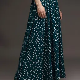 NEXSUS Women Geometric Printed Flared Palazzos image 4