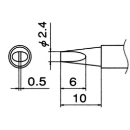 Hakko Soldering Tip T12 Lead Free Solder D Type, T12-D24Z image 3