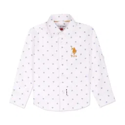 U.S. Polo Assn. Kids White Cotton Printed Full Sleeves Shirt-picture-39