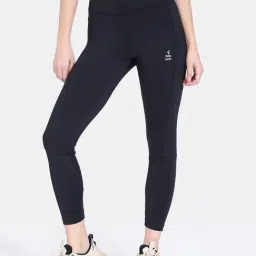 Zelocity by Zivame Black Mid Rise Tights-image-99