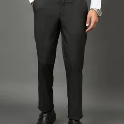 THE BEETEL HOUSE Men Checked Pleated Formal Trousers-picture-11