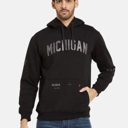 Octave Black Regular Fit Graphic Print Hooded Sweatshirt-picture-47