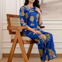 ME & MY Printed Round Neck Top & Palazzos Co-Ords image 2