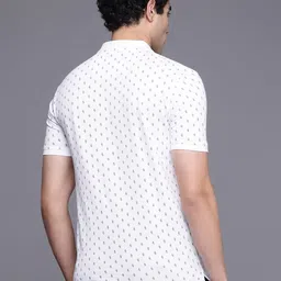 Louis Philippe Sport Geometric Printed Polo Collar Pure Cotton Slim Fit T-shirt image 2