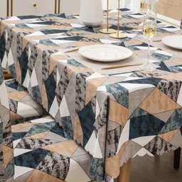 FAVRIA Set Of 5 Green & white Printed Waterproof Table Cover With Chair Covers image 5